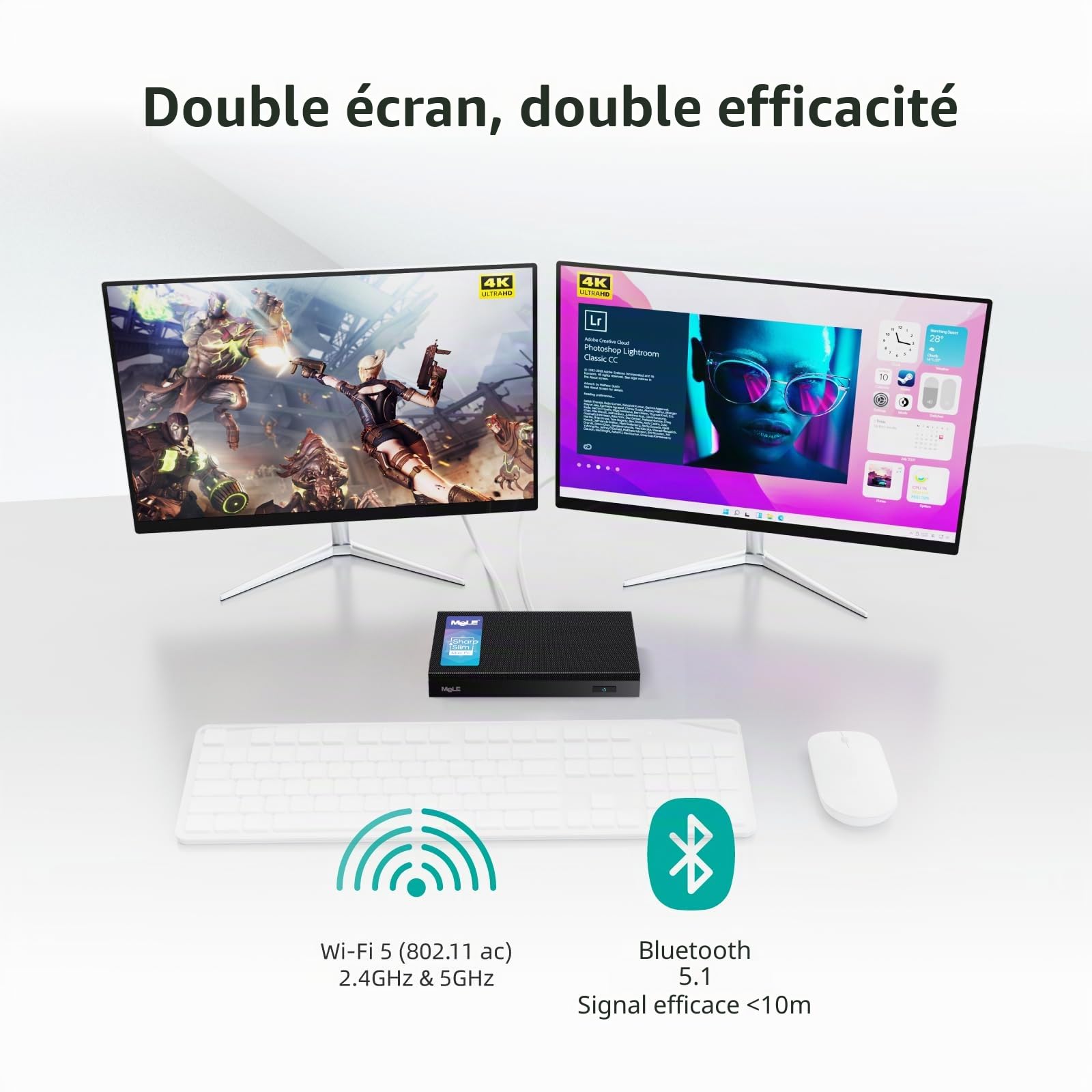 MeLE Quieter3Q Mini PC sans Ventilateur N5100 8GB 256GB Petit Bureau