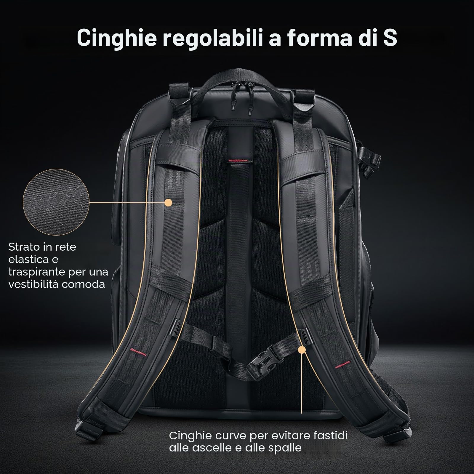 ULANZI BP10 Zaino per Fotocamera a Guscio Rigido, Borsa Professionale Impermeabile per Fotocamera per Drone Unisex Dslr Mirrorless Fotocamera Obiettivo Treppiede 17''-Laptop, Nero 35L