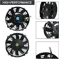 Vista 4 de 7 "pulgadas universal delgado ventilador push pull radiador eléctrico refrigeración 12V kit de montaje negro