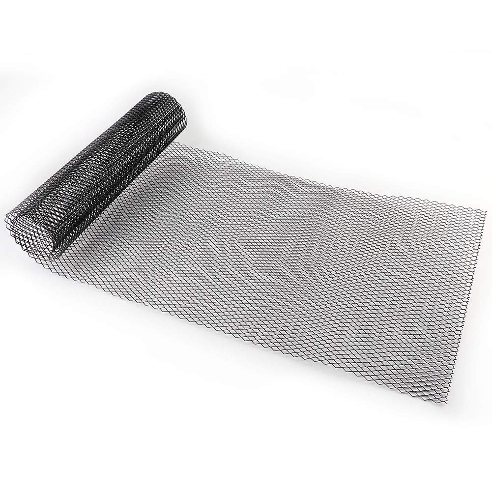 Esenlong Aluminium Mesh Grille, 3x6mm Gat Universele Auto Racing Grille Mesh Net Grid Body Bumper Rhombic Grill Zwart (100 x 33cm