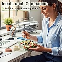 Vista 6 de NETANY Recipientes de vidrio para aderezo de ensalada de 2 onzas, paquete de 6 recipientes pequeños para salsa con tapas y mini recipientes