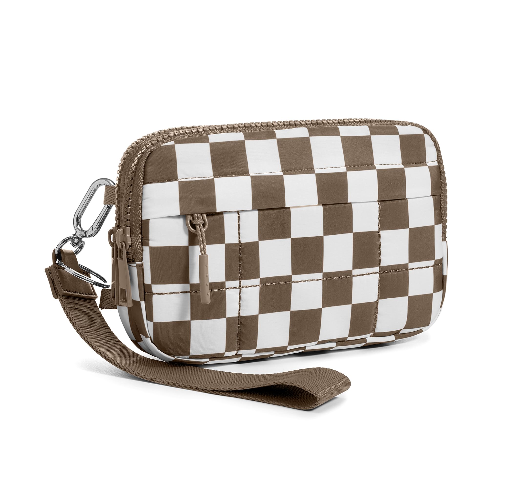 Small Crossbody Bags for Women Nylon Quilted Wristlet RFID Wallets with 4 Zipper Carry All Purse Credit Card Holder