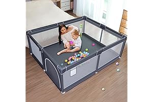Baby Playpen, 50 Inch Square, Safe and Spacious Playard for Infants and Toddlers