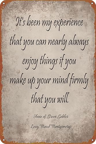 Anne of Green Gables - Póster con cita de metal vintage, decoración de pared de metal única para el hogar, bar, comedor, pub, 8 x 12 pulgadas,