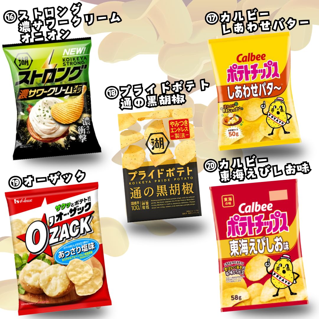 Amazon.co.jp: 【人気ポテトチップス】20種詰め合わせ ポテチつめ