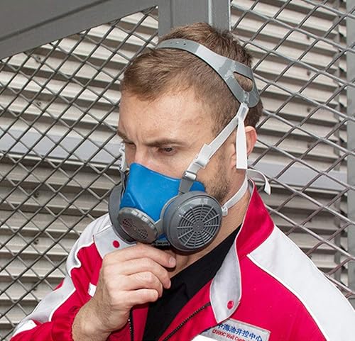 Miniatura 6 de Máscara antipolvo - Máscara respiradora de lijado de pintura para carpintería con filtros para protección contra el polvo