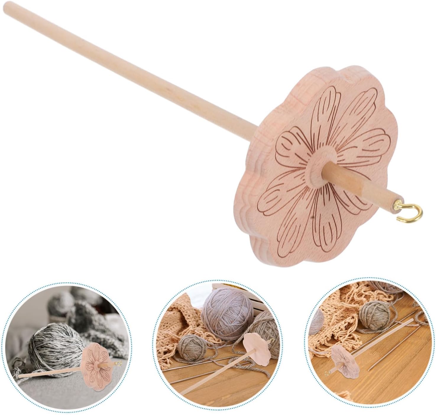 Wooden Drop Spindle Yarn Winder for Beginners and Roving Enthusiasts