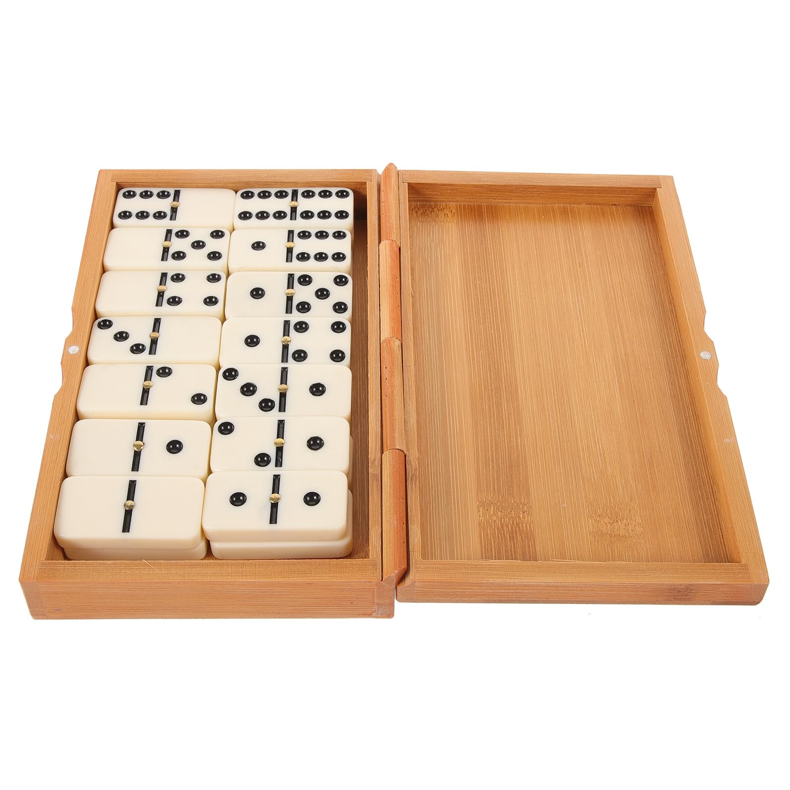 SUPVOX Jeu de Dominos en Bois Vintage Boîte Coulissante pour Adultes et Garçon et Filles, Taille Standard, Jeu Éducatif et Ludique pour Soirée en Famille, Coffret Présent Multi-Usage