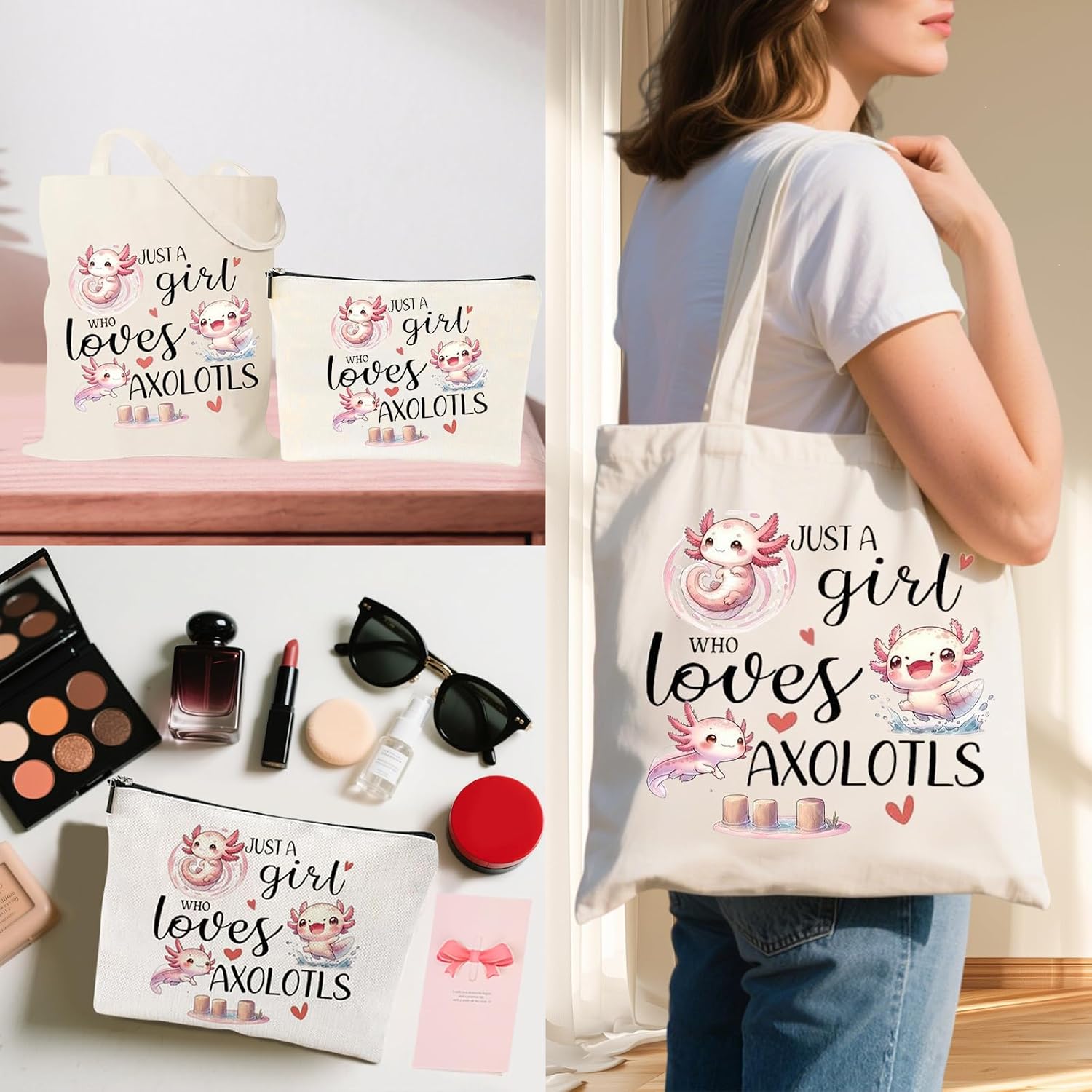 Axolotl Lover Gifts - Cute Axolotl Accessories Set for Girls Daughter Granddaughter Niece Birthday Christmas Graduation Gifts