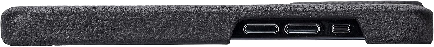 BLACKBROOK Full Grain Leather Phone Case for iPhone 14 Pro Max - Easy Access, Slim Fit, Soft, Handcrafted Compatible with MagSafe Charging- Mason (Pebble Black, iPhone 14 Pro Max)