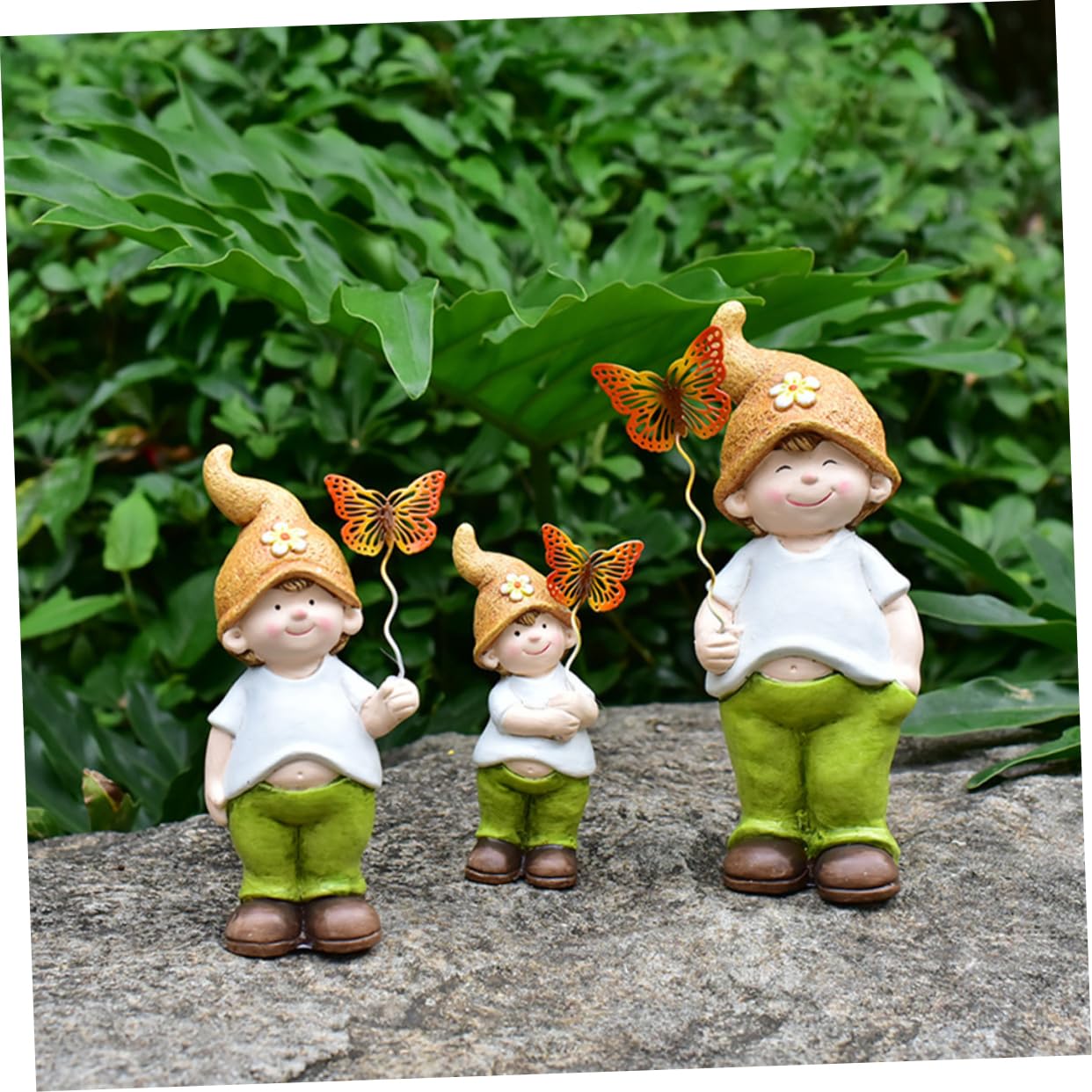 BESPORTBLE 3kawałki Urocza Figuryna Gnomów Ceramicznych Ozdoba Do Ogrodu Idealna i Trawnik Kreatywny Element Dekoracyjny Do Przestrzeni Zewnętrznych