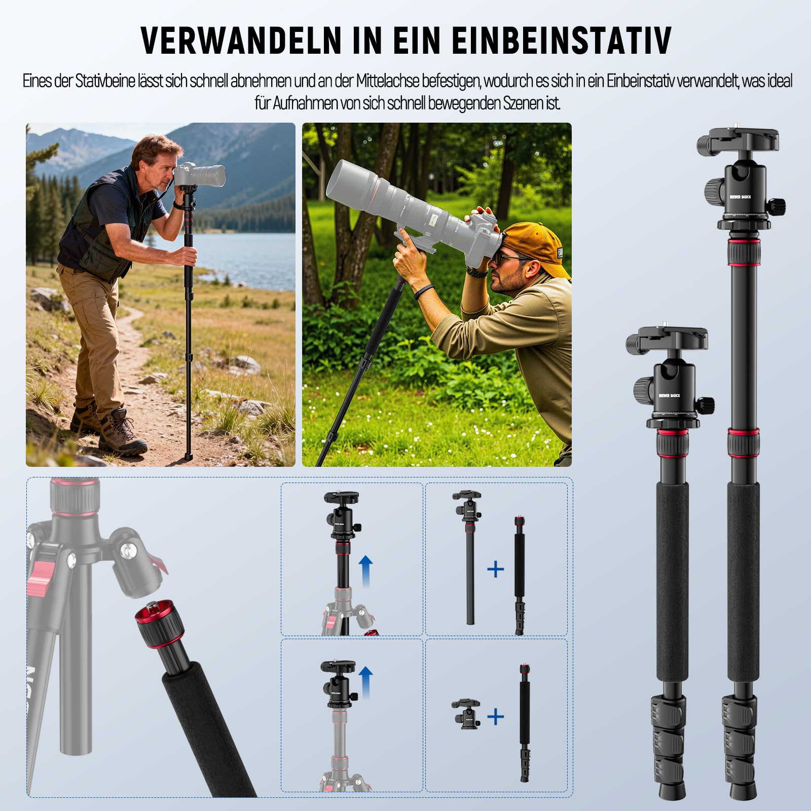 Neewer Basics Kamerastativ Einbeinstativ – Bild 6