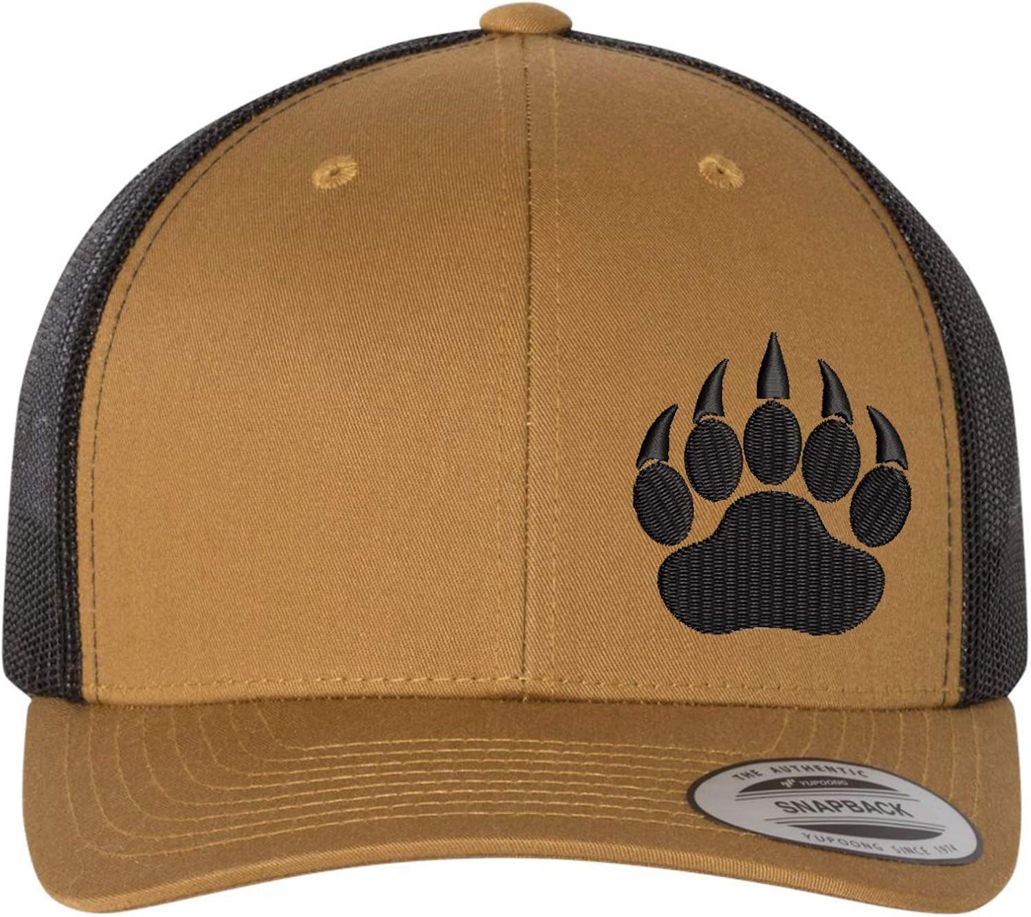 Embroidered Bear Paw Trucker Hat – Mesh Back Snapback Baseball Cap for Men & Women, Adjustable Outdoor Hat