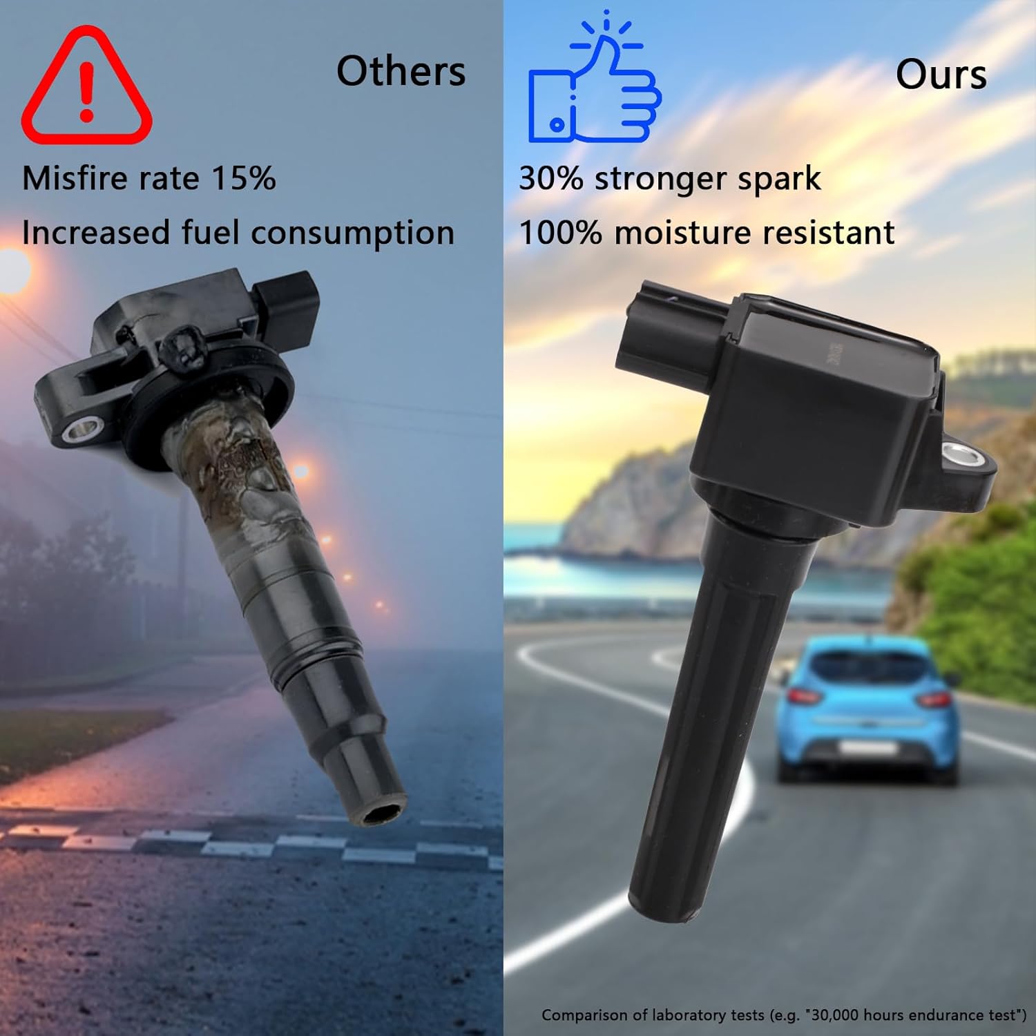 UF599 OEM Ignition Coil - Compatible with Mitsubishi Lancer Outlander Evolution X MR EVO EVOX 10-2.0L L4 - Replaces # 1831A042 1832A042 H6T11471