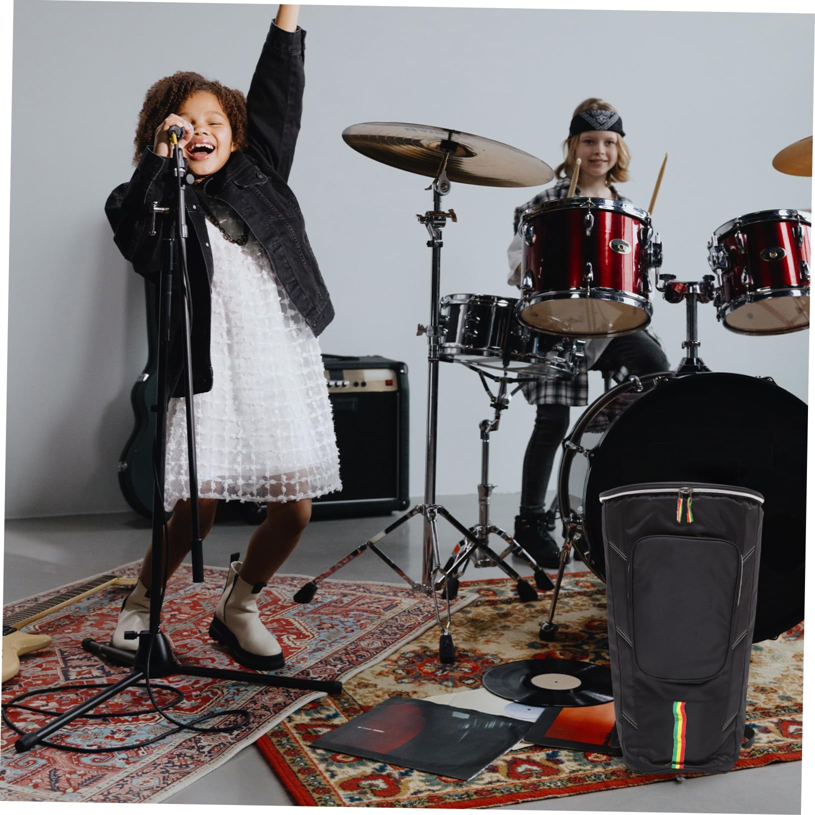 HANABASS Portable African Drum Backpack Capacity Drum Bag with Shockproof Design Thick Shoulder Strap for Drums Accessories