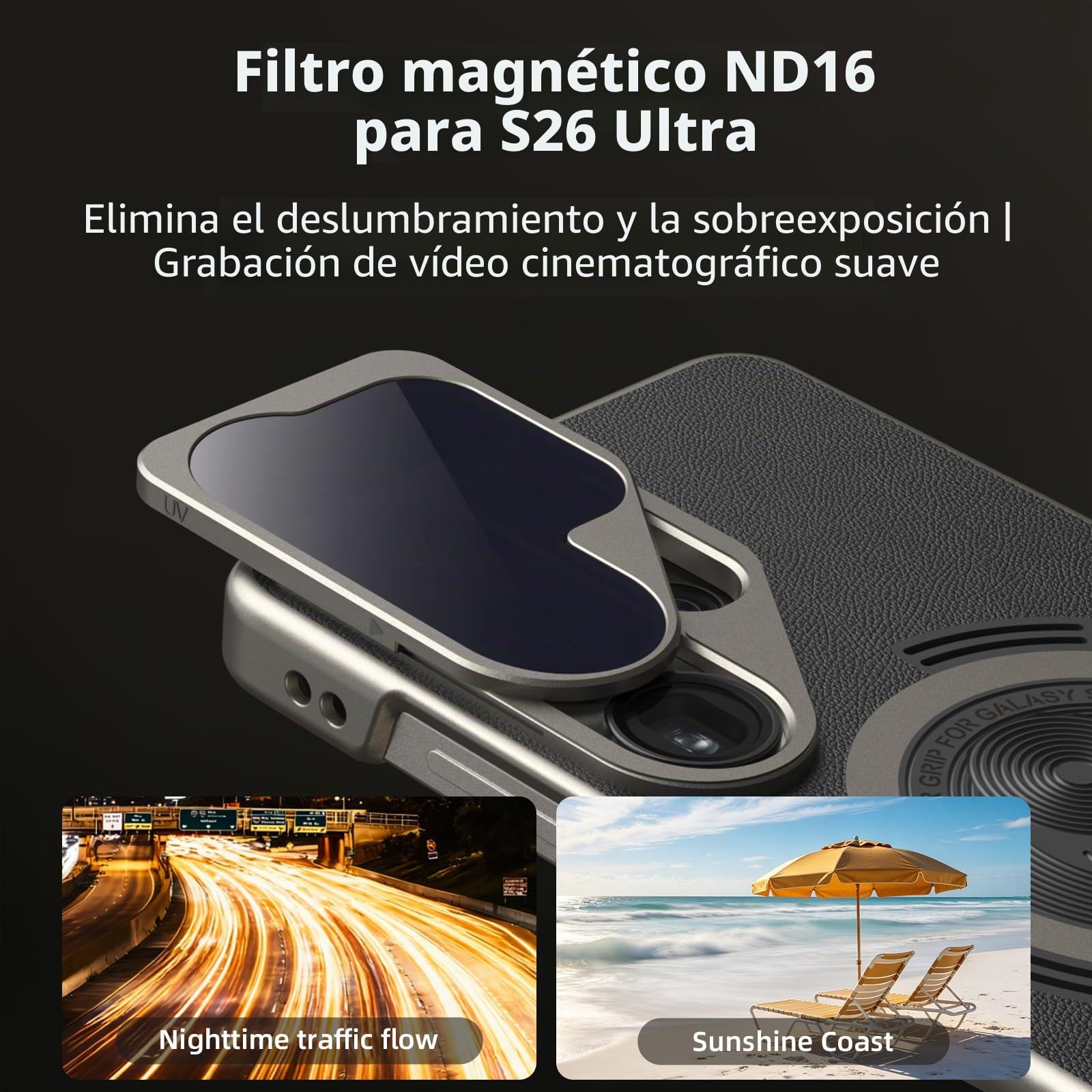 Master Grip para Samsung Galaxy S26 Ultra, Empuñadura de cámara con Batería de 3200 mAh, Filtro ND16, Flash del Teléfono Móvil, Carga Inalámbrica, Funda Magsafe,Empuñadura de Cámara para S26 DSLR