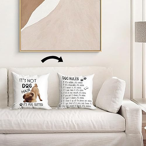 Miniatura 10 de huester It's Not Dog Hair It's Husky - Funda de almohada reversible con purpurina de 18 x 18 pulgadas, funda de almohada decorativa para el hogar,