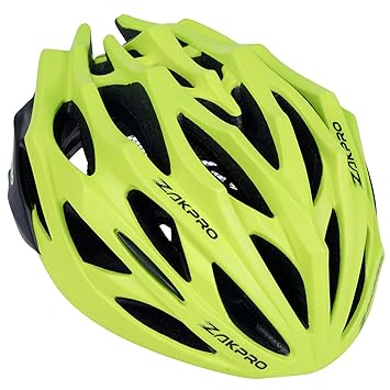 ZAKPRO PC Shell & Black Eps Signature Series In-mold Biking Cycling Helmet (Fluorescent Green, Medium)