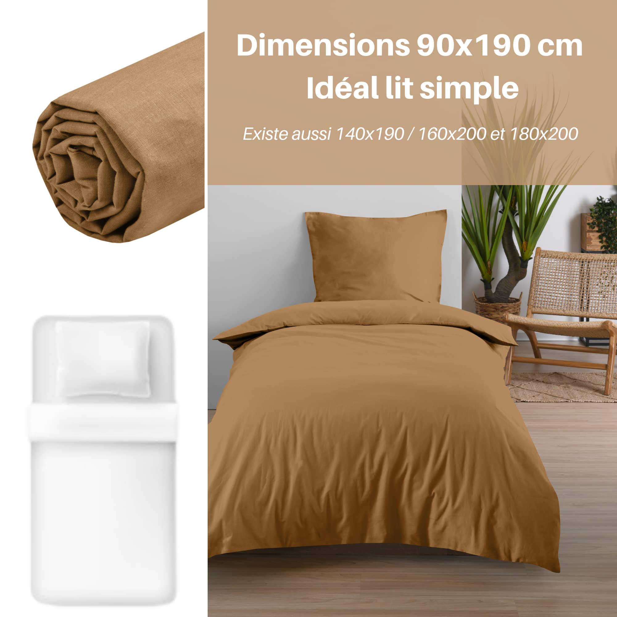 Copripiumino Cotone 240x220cm - Certificato Oeko-Tex, Colore Petrolio, Modello Eden - Foto 5