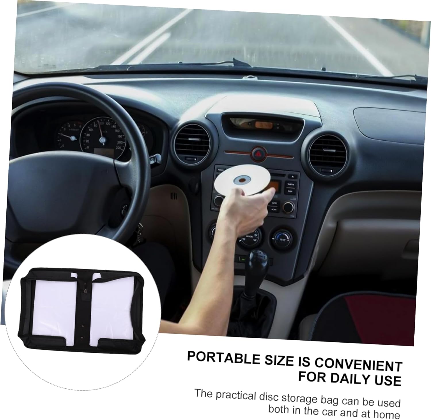 STOBAZA 2pcs Capacity Cd Storage Case Cd-ROM Case Zipper Large Capacity Storage Bag Binder Disc for Portable