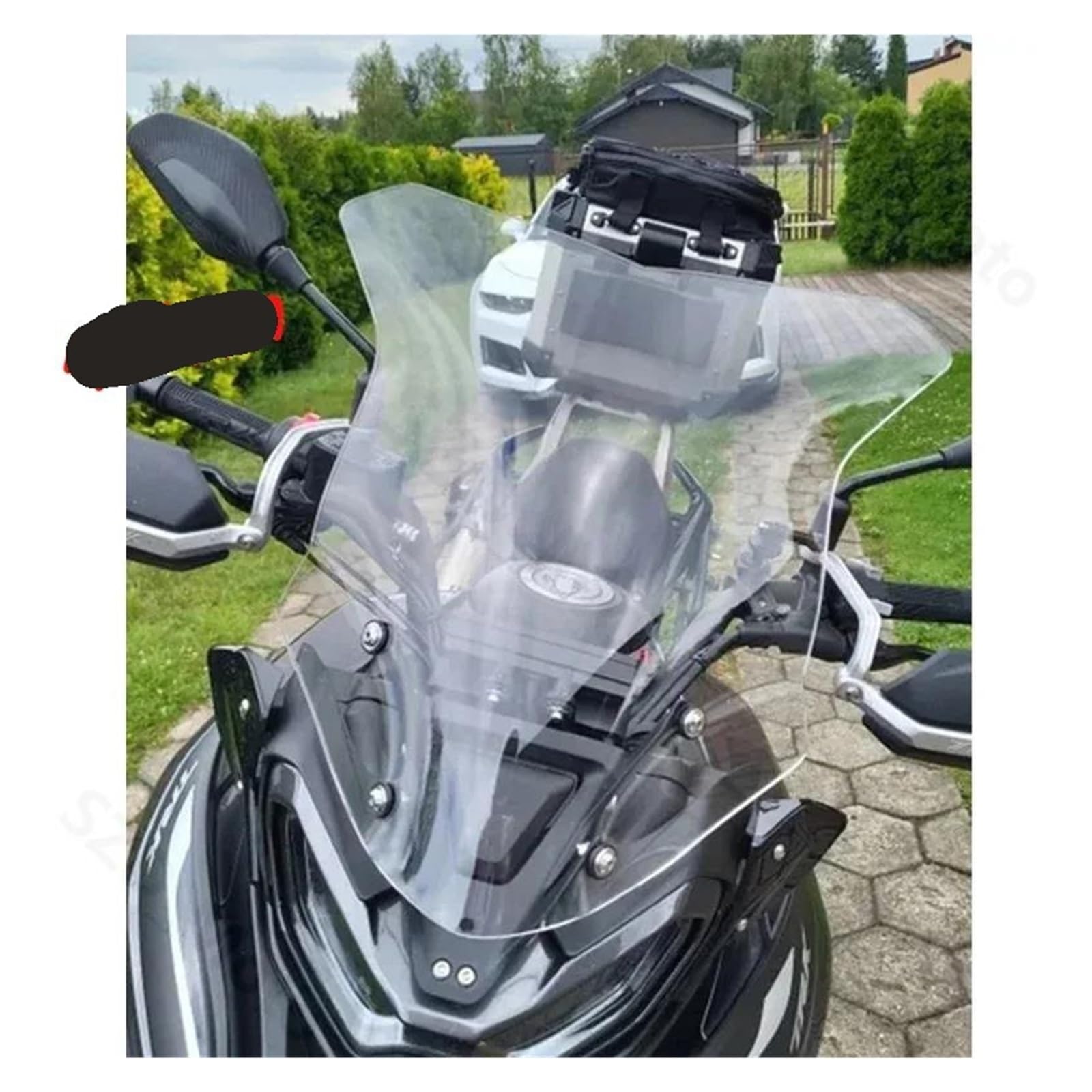 Parabrezza Per Moto Per BEN&ELLI TRK702 TRK702X TRK 702 702X, Deflettore Antivento In Vetro Anteriore Trasparente(52CM Gray)