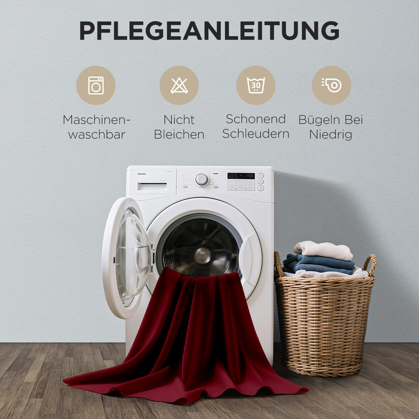Joydeco Blickdichte Vorhänge mit Ösen Gardinen 2er Set – Bild 8