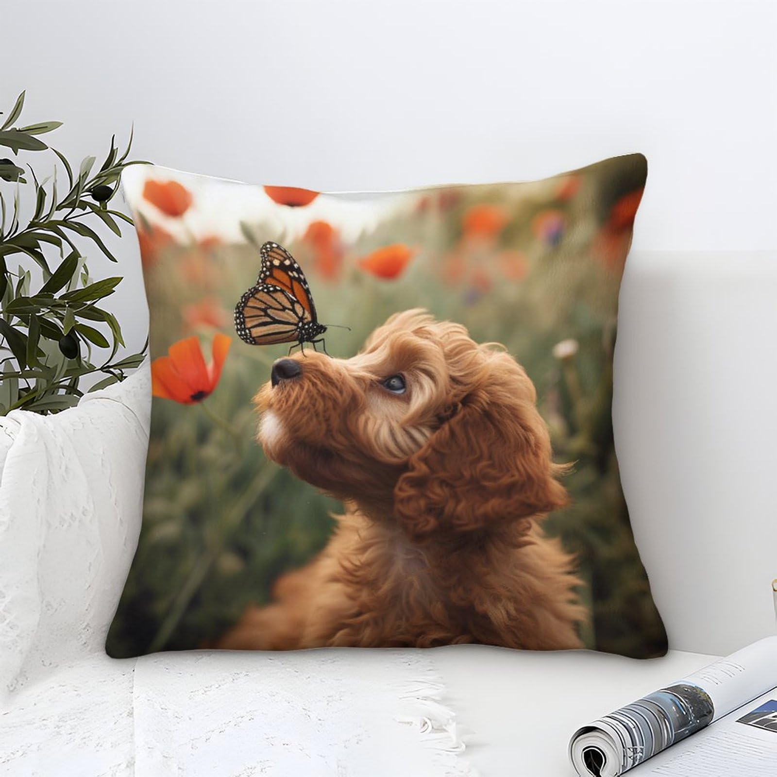 Dlonirpex Style-12 Cockapoo 3D Printed Pillow Covers Square Cushion Cover Decorative Super Soft Pack Of 1 Home Decor For Sofa Bedroom 40X40cm