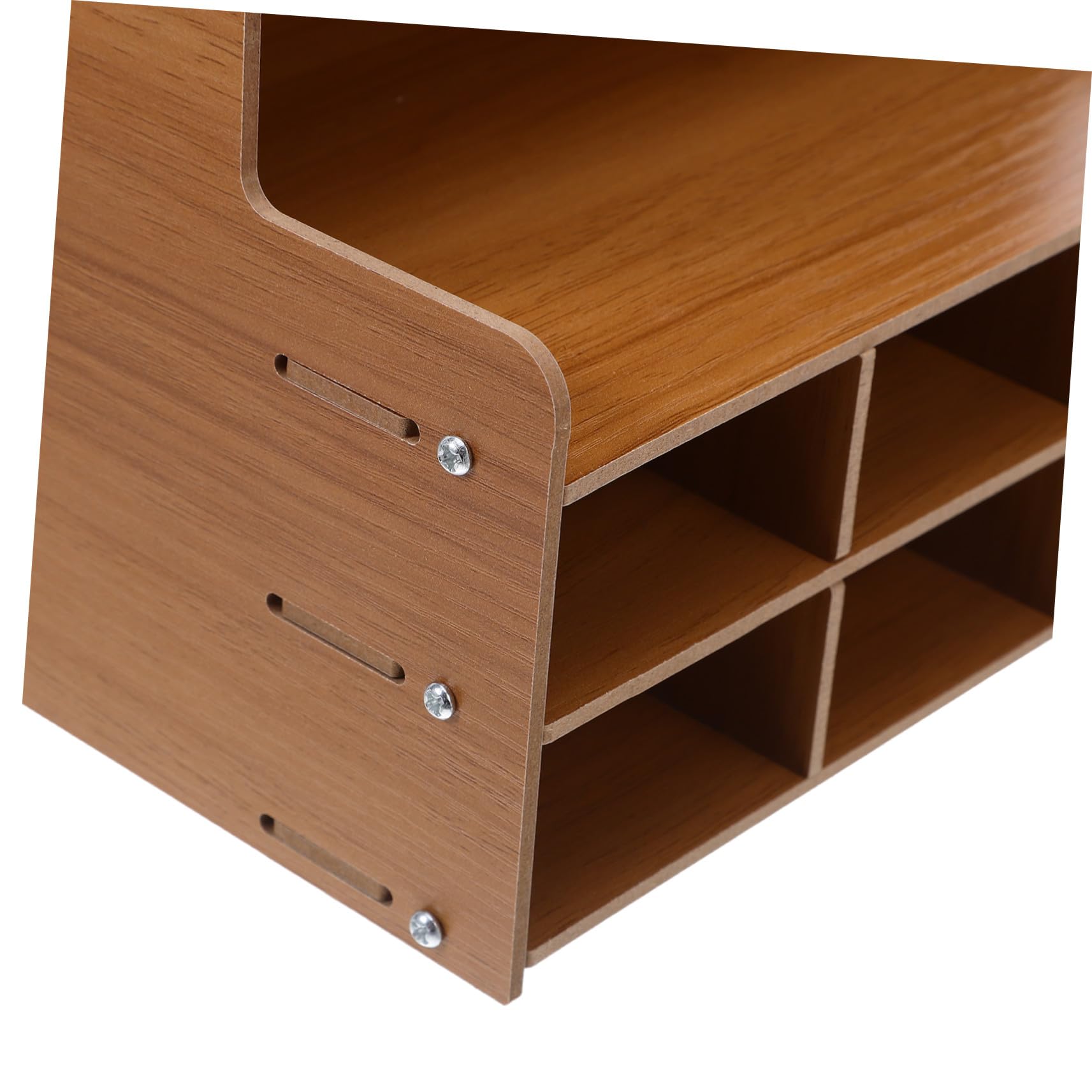 HOMSFOU Organizer Da Scrivania in Legno Per Penne Matite e Cancelleria Con Scomparti Precisi Contenitore Per Penne in Legno Massello Per Ufficio e Studio Casa