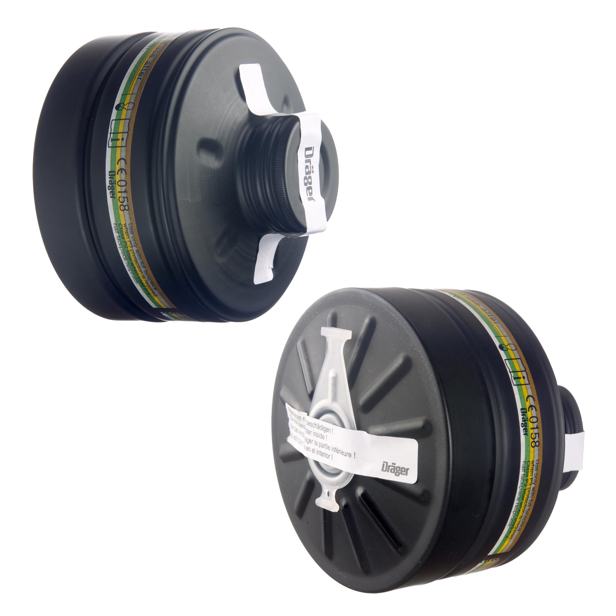 Dräger Filtro A2B2E2K2 P3 R D/NBC con conexión Rd40 Compatible con el respirador Dräger CDR 4500 | Alta protección civil respiratoria ante catástrofes
