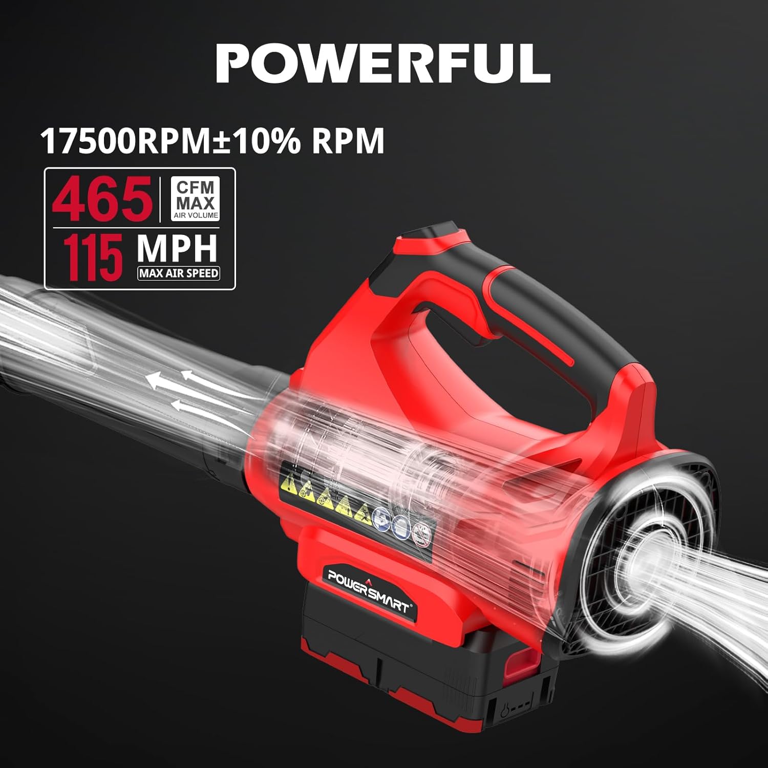 PowerSmart Cordless Leaf Blower with a 40V Battery and Charger, 2 Speeds, Lightweight, for Lawn Care, Yard, Sidewalk, Car