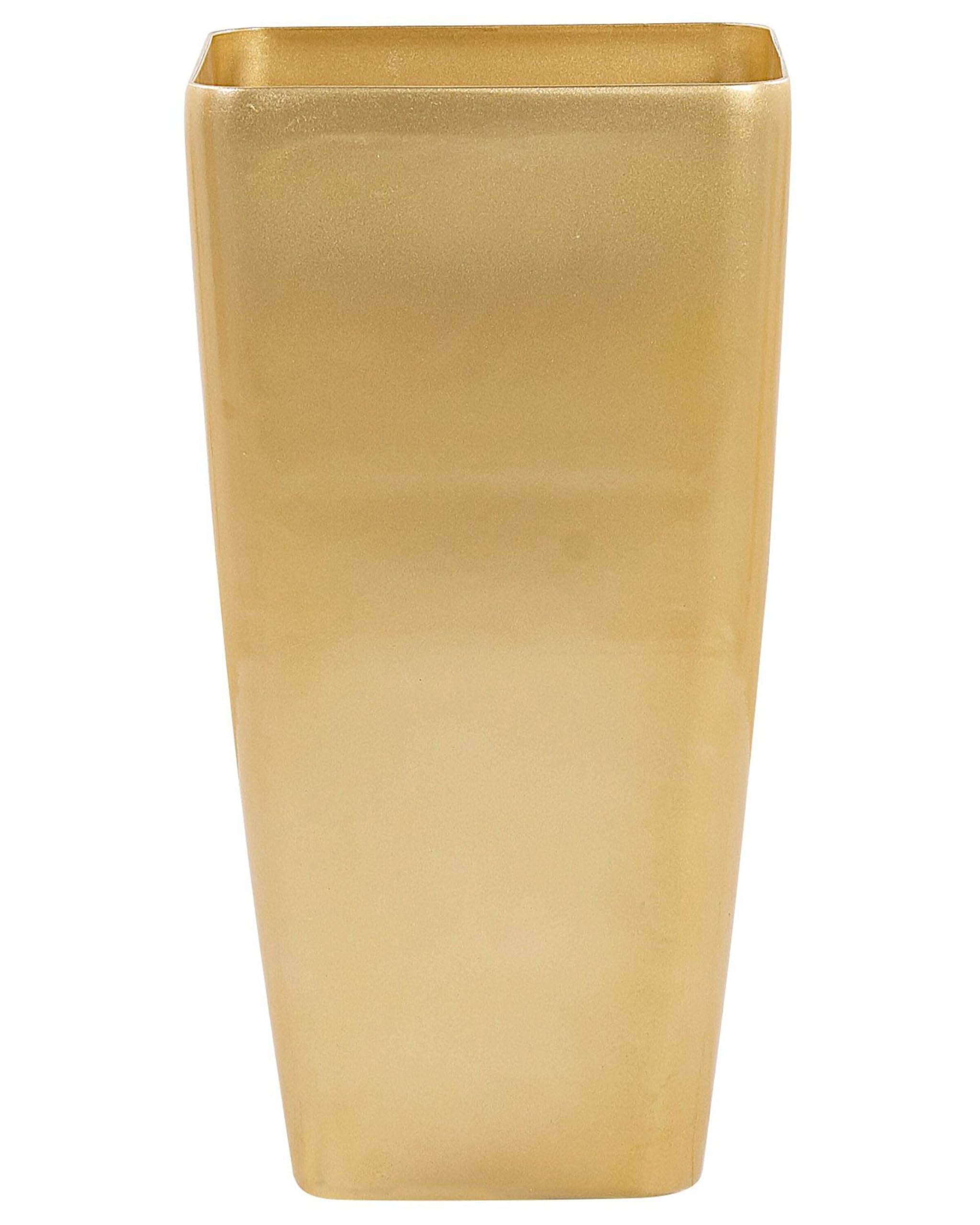 Blumentopf glänzend Gold 40x40x76 cm rechteckig moderner Look Modi