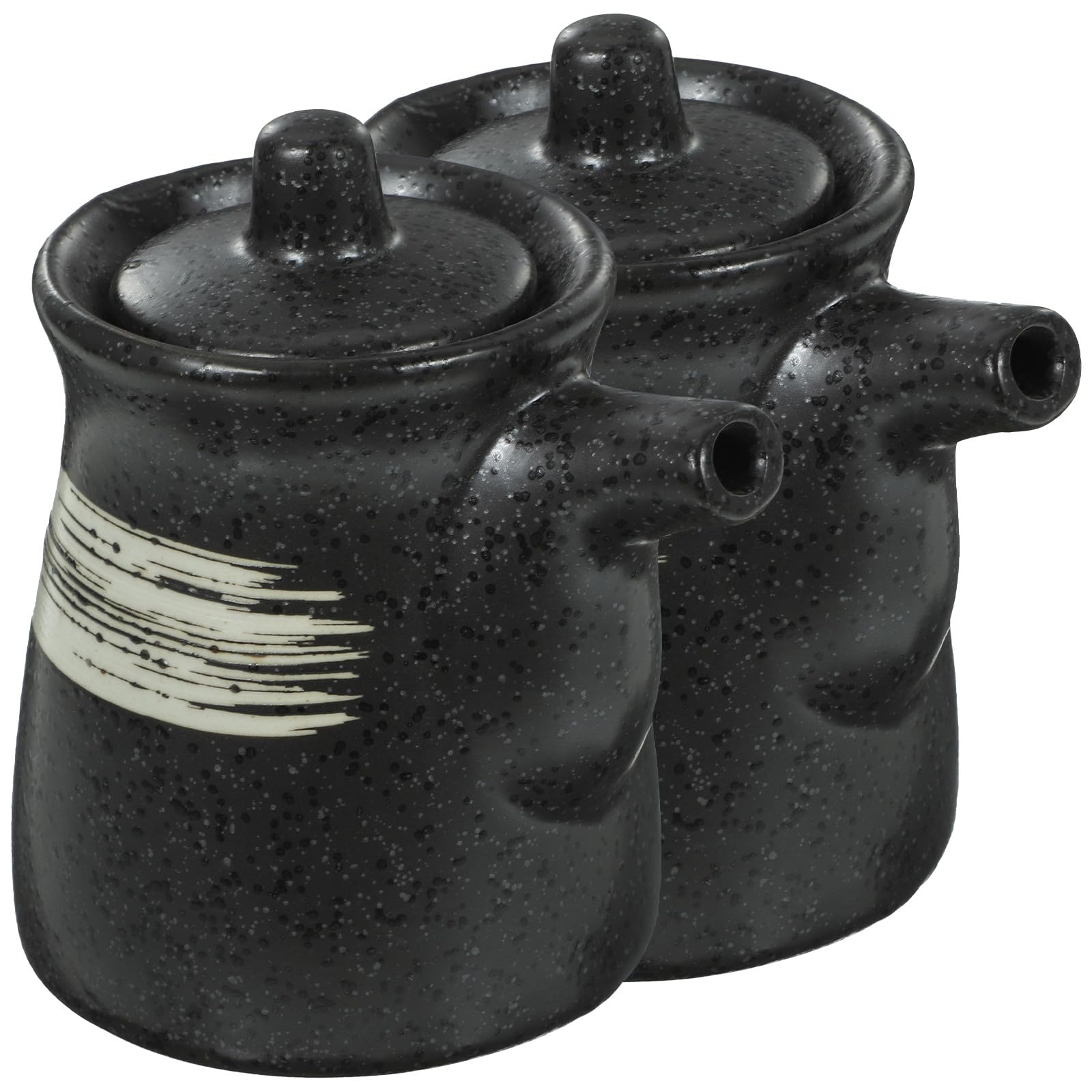 BESPORTBLE Contenitore per Salsa di Soia e Aceto 200Ml in Ceramica Coperchio, Resistente All’Olio e Facile da Pulire, Distributore di Condimenti per Cucina e Uso Domestico 2 Pezzi