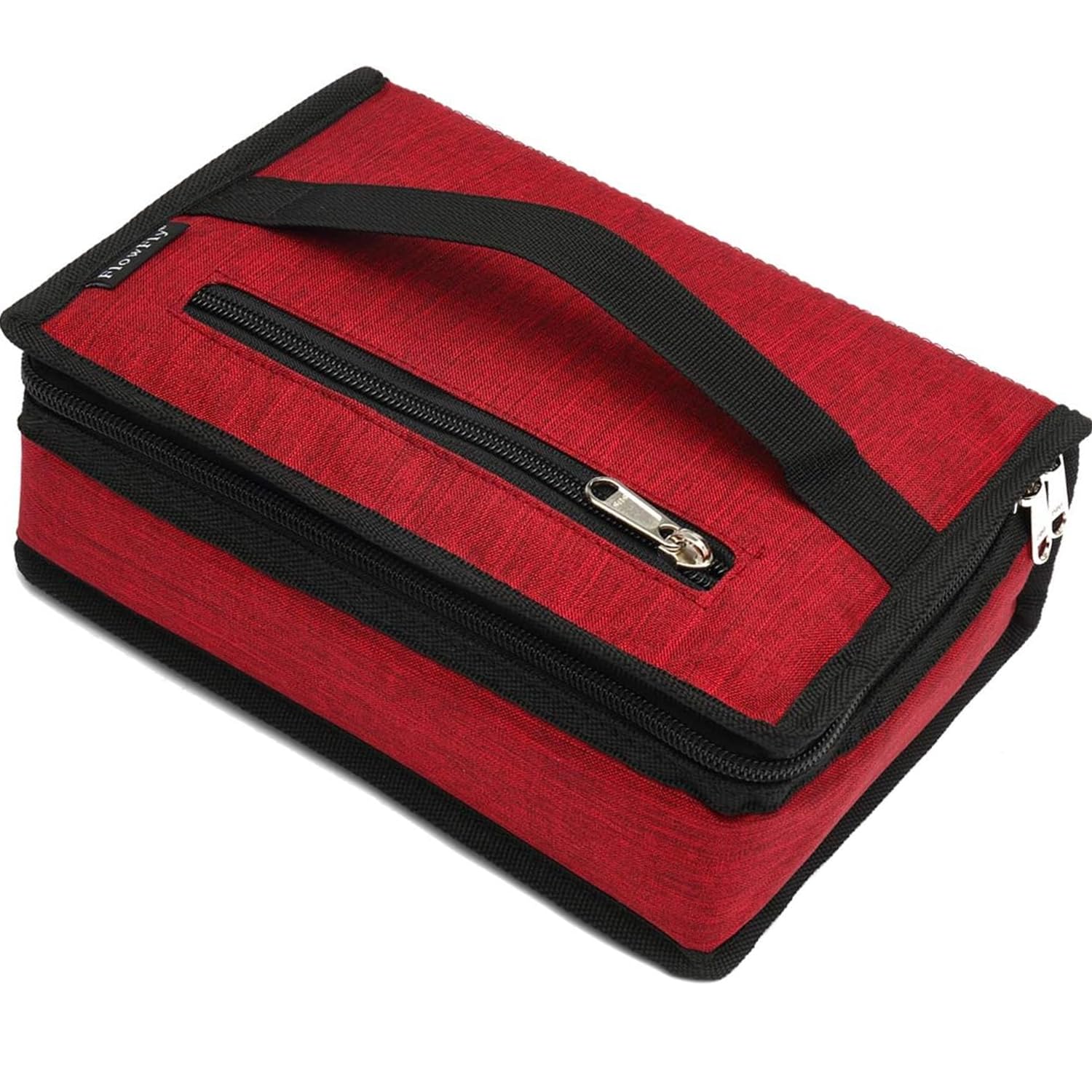 FlowFly Small Insulated Lunch box Portable Soft Bag Mini Cooler Thermal Meal Tote Kit with Handle for Work & School, Red