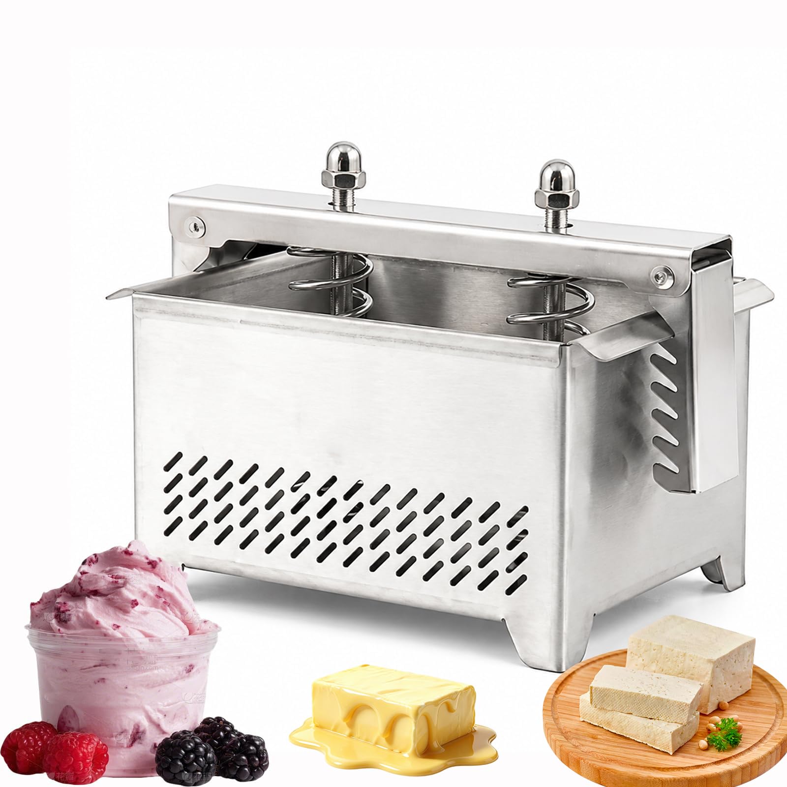 XCSCUK Stainless Steel Cheese Press,Portable Tofu Press, Effective Whey Separator,for Homemade Yogurt and Tofu (L)