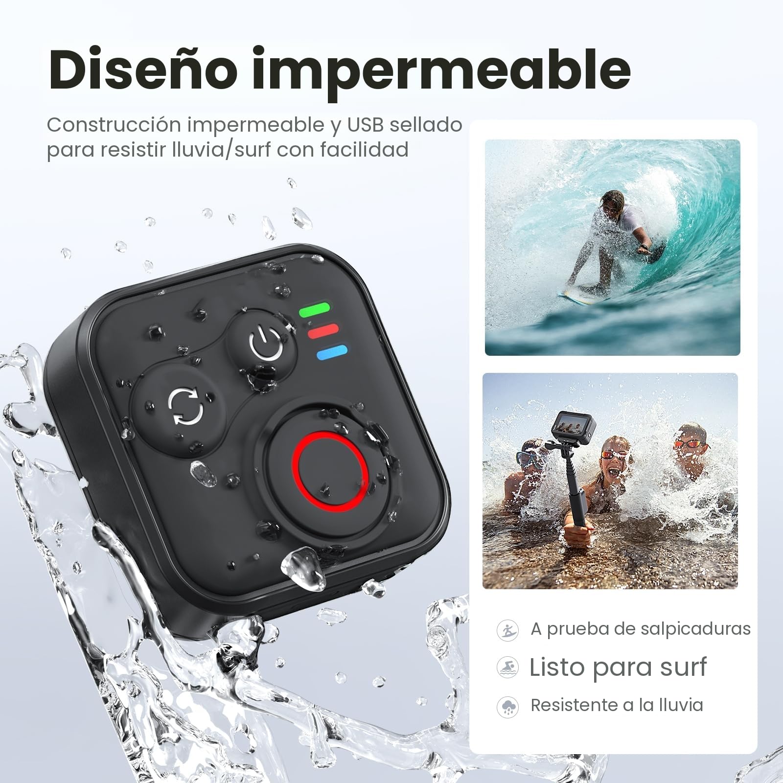 Mando a distancia inteligente Blue-tooth para Insta360 X5/X4/X3/Go 3S/ACE pro 2/ACE Pro/ONE X2, control remoto de acción inalámbrico de rango de 50 m con correa de muñeca para vlogging, 96 horas de