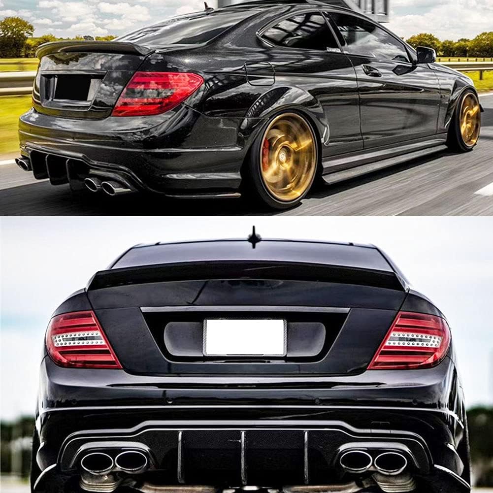 Trunk Spoiler Fits for Mercedes Benz Class W204 C204 Coupe 2008-2014 C180 C200 C250 C300 C63 AMG 2Door FRP Car Rear Boot Lid Highkick Spoiler Wing Lip