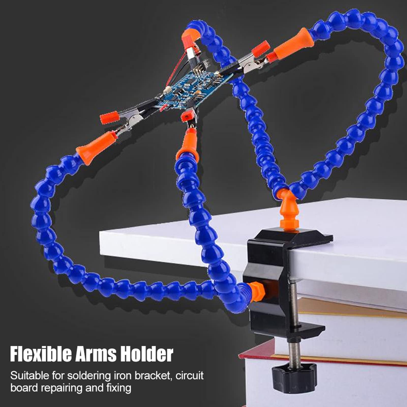 4 Flexible Arms Helping Hands Soldering, 4 Soldering Aid Vise Holder with Adjustable Alligator Clips, Soldering Station Parts for Crafts Electronics jewelry Soldering