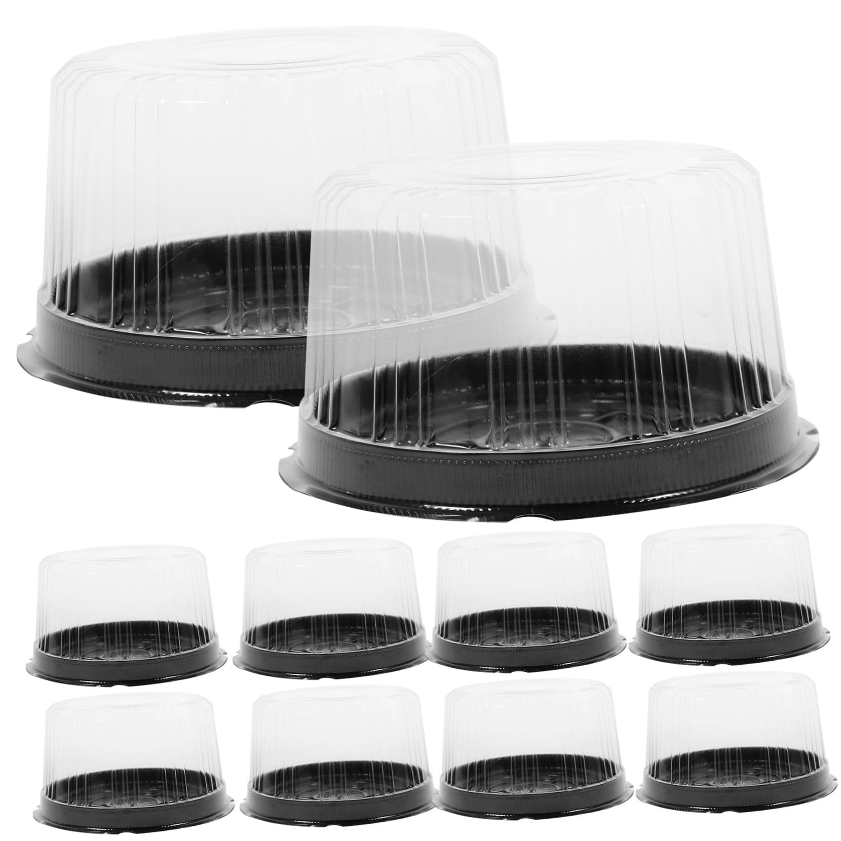 RORPOIR 10pcs Cake Box Disposable Cake Containers Plastic Serving Tray Cake Cover Disposable Cake Carrier Send a Cake Mini Cupcake Paper Cups Plastic Cake Containers Pet Egg Tart Box