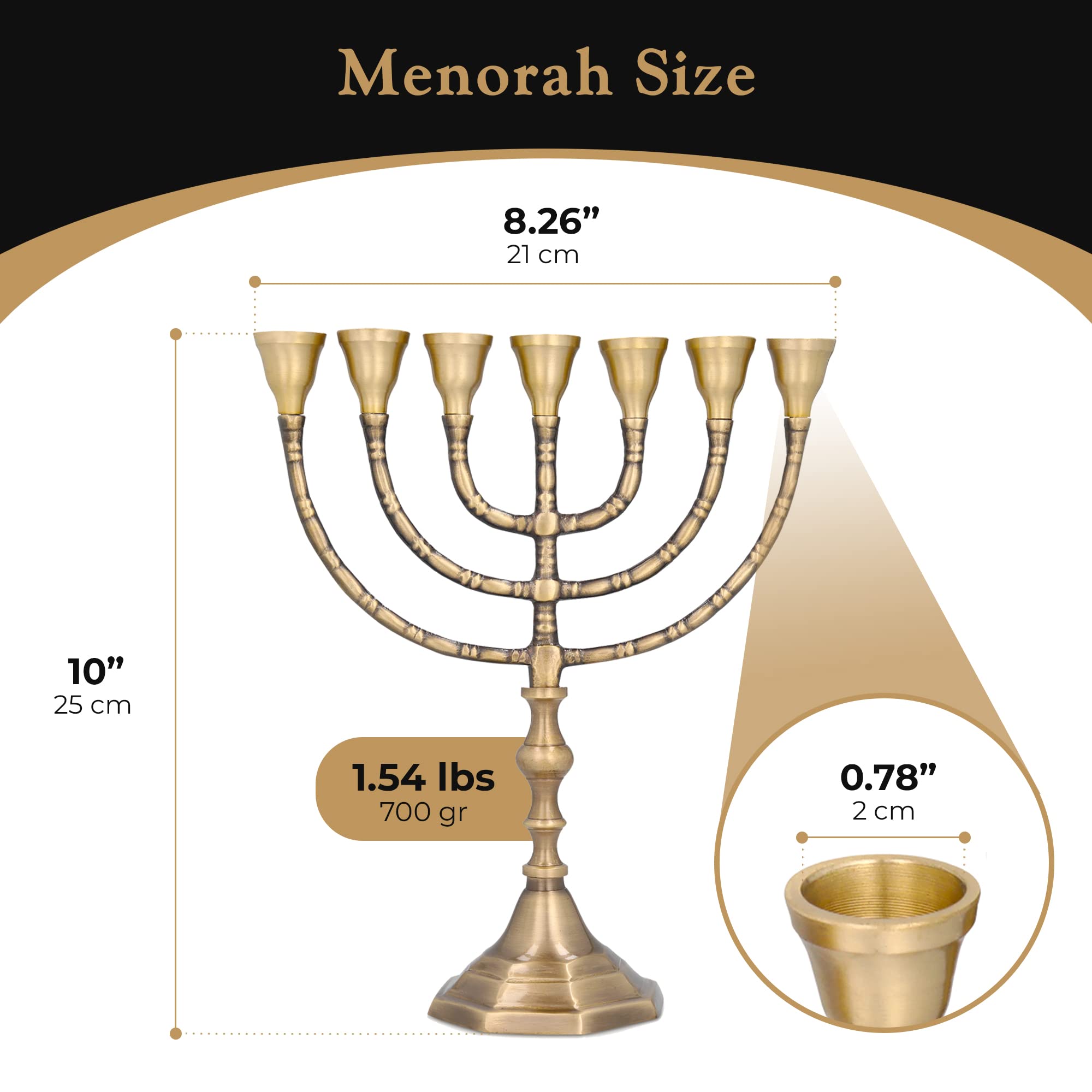イスラエル メノーラー 真鍮製 7燭台 キャンドルスタンド 高さ32cm イスラエル メノーラー 真鍮製 7燭台 キャンドルスタンド 高さ32cm