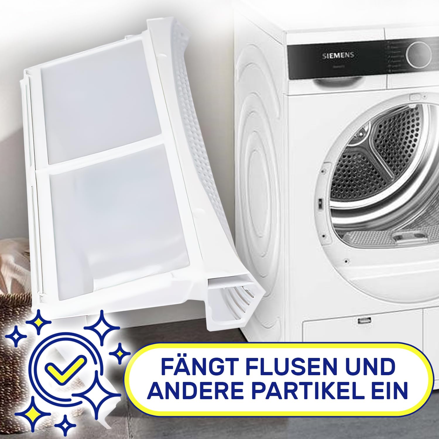 Flusensieb Filter für Trockner 355x185x68 mm mit dem Originalcode 2982200100 für Beko - Garantie 10 Jahre - MONTERAL