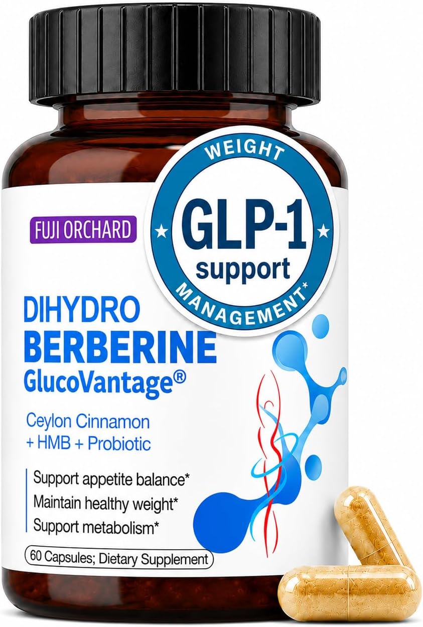 Natural GLP-1 Support with GlucoVantage® Dihydroberberine, 60 Vegan Caps