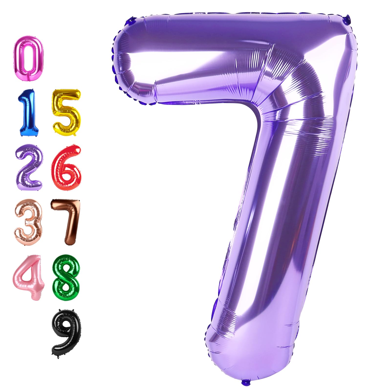 Number Balloons 40 inch 7 Balloon Purple 7th Birthday Decorations for Women