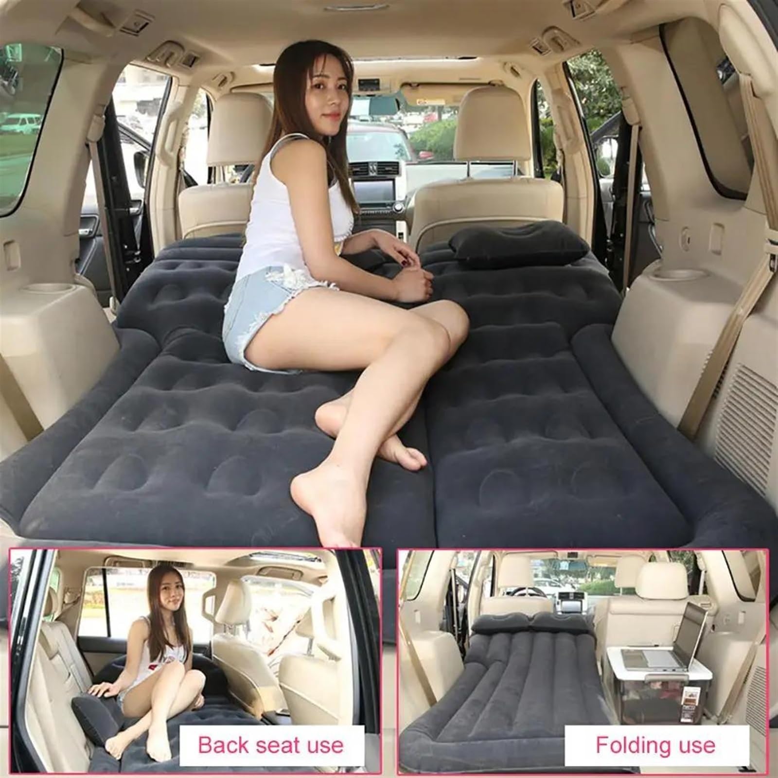 Auto Camping Luftbett Aufblasbare Matratze für SUV Rücksitz, Tragbare Auto Reise Isomatte für Off-Road und Camping