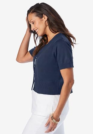 Jessica London Women's Plus Size Jewel-Neck Shrug