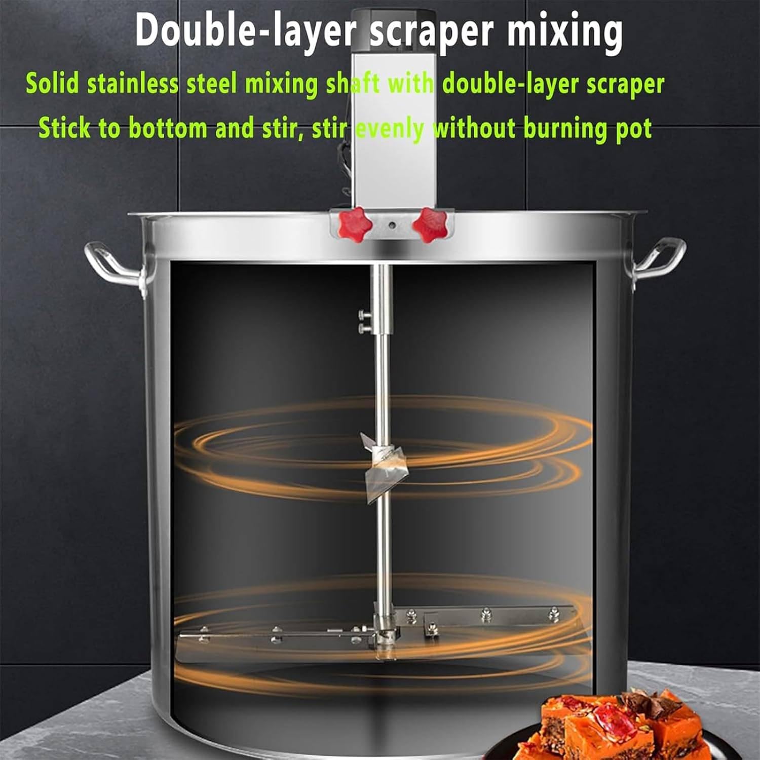 Agitador eléctrico comercial de alimentos, mezclador automático de acero inoxidable para salsa caliente y sopa