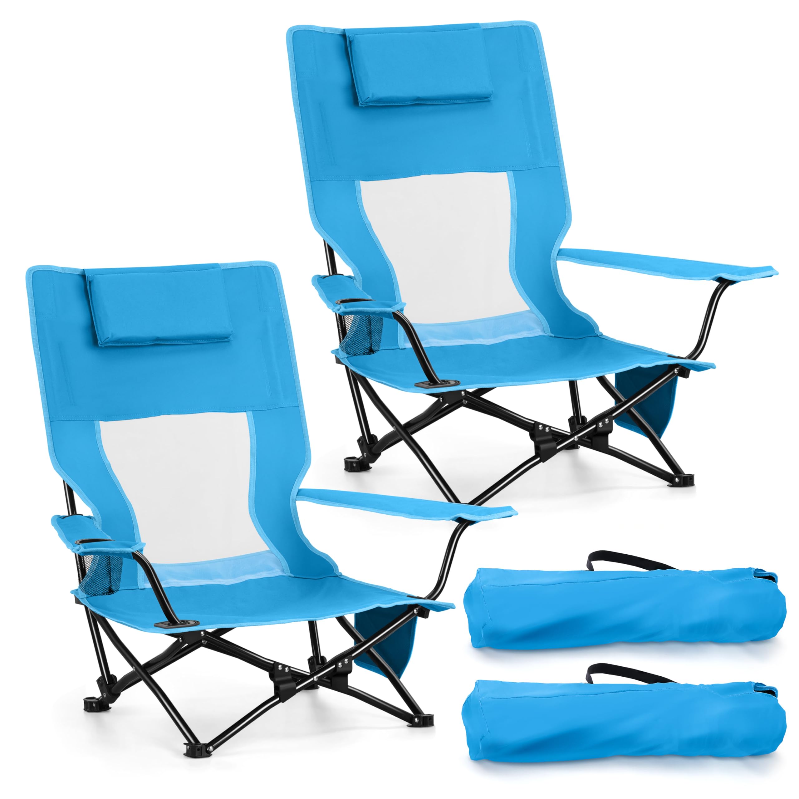 Amazon.com : Joyfair High Back Beach Chair, 2 Pack Low Profile