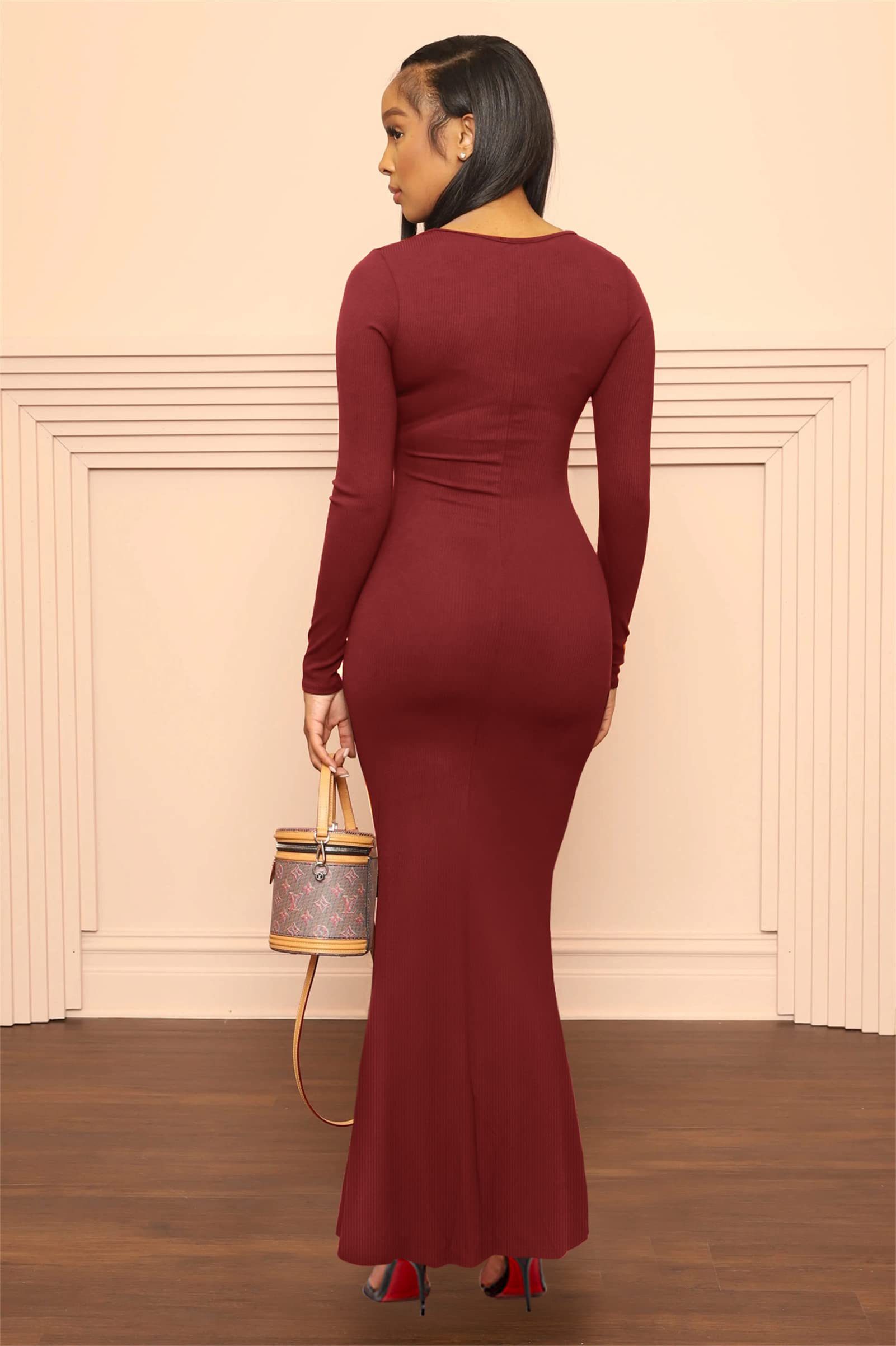 Hafailia Damska casualowa miękka długa sukienka halowa, seksowna sukienka bez rękawów, bodycon, sukienka maxi, wieczorowa formalna sukienka koktajlowa