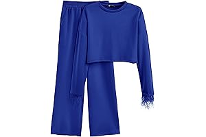 PRETTYGARDEN Women's 2 Piece Tracksuit Outfits Royal Blue Loungewear Set Casual Long...