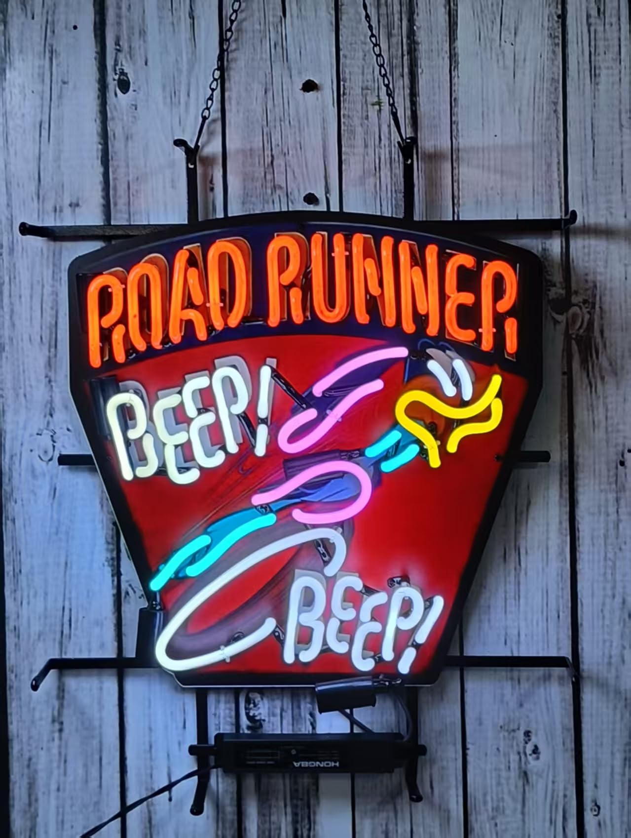 Neon Signs for Wall Decor Road Runner Light Sign Handmade Real Glass Tube Beer Bar Pub Party Window Display Home Bedroom Garage Decor Neon Birthday