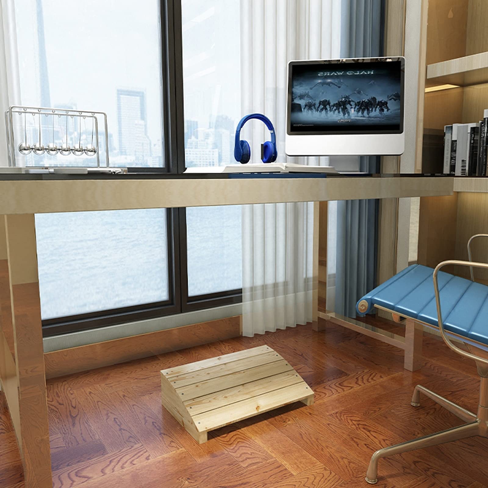 LXLA Poggiapiedi Legno Massiccio Ergonomico Poggiapiedi Inclinato Anti Scivolo, sotto La Scrivania Sgabello per Supporto per La Postura Seduta, Casa Ufficio, Regali di Natale